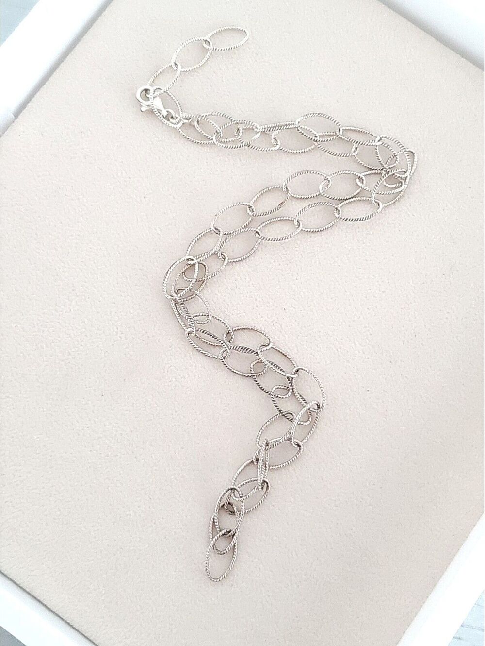 Vintage Sterling Silver Oval Link Necklace